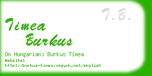 timea burkus business card