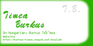 timea burkus business card